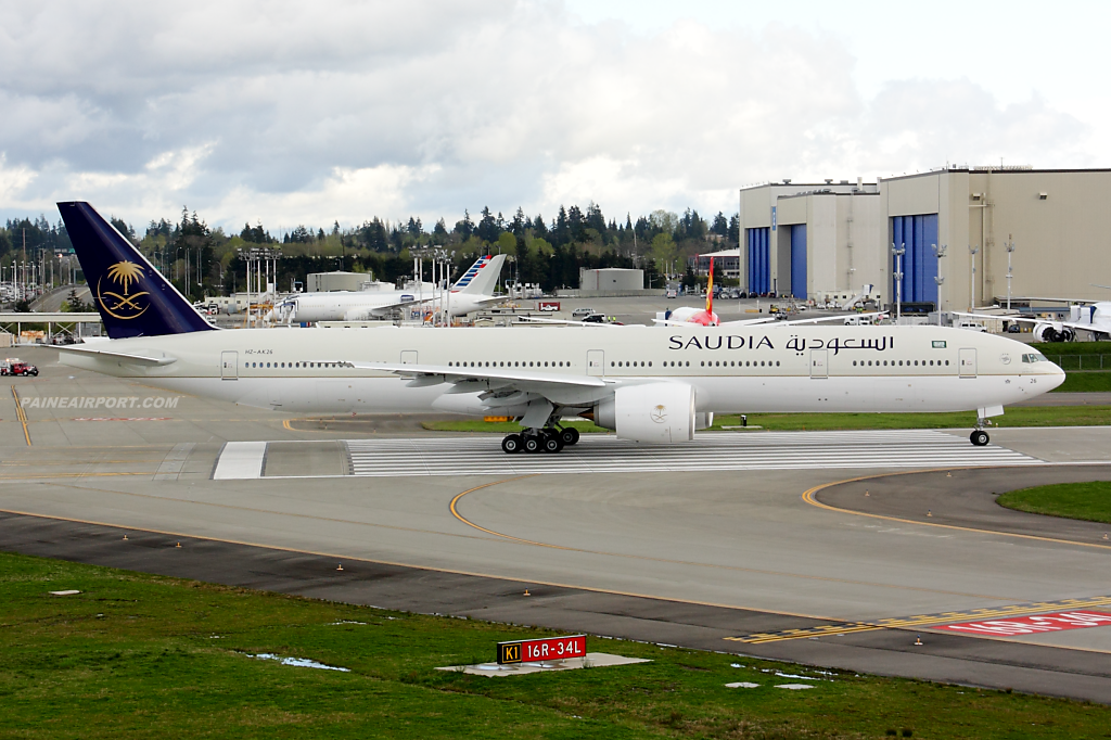 Saudi Arabian Airlines 777 HZ-AK26 at Paine Field