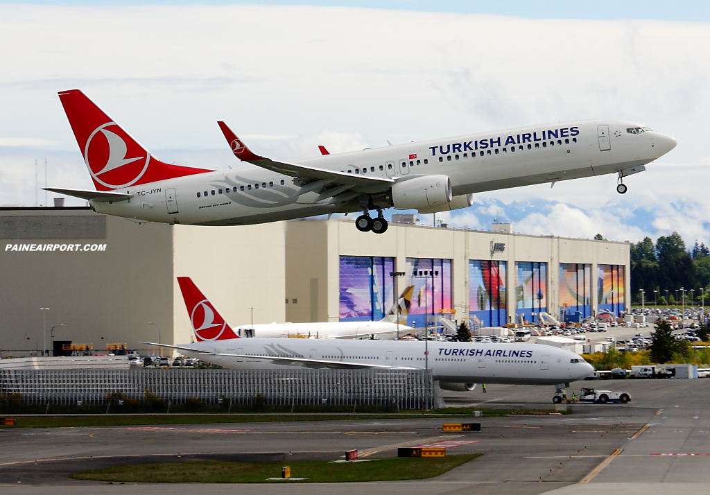 Turkish Airlines 737 TC-JYN at Paine Airport