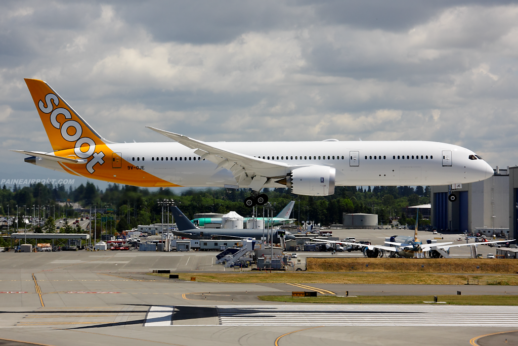 Scoot 787-9 9V-OJE at Paine Airport