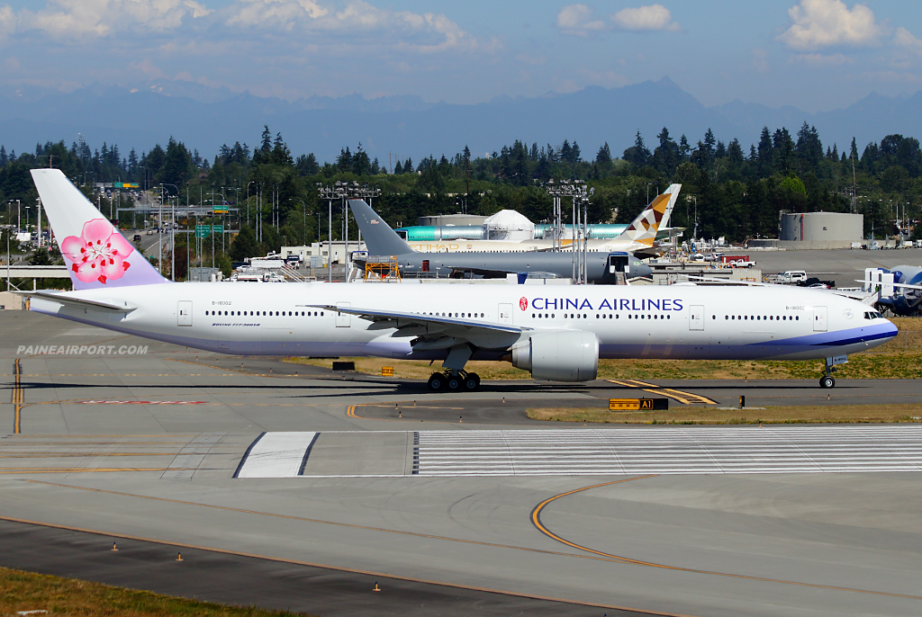 China Airlines 777 B-18002 at Paine Airport