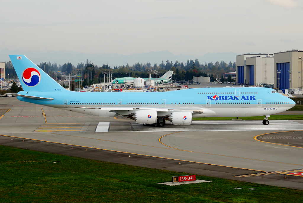 Korean Air 747-8i HL7633 at Paine Airport