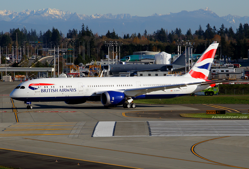 British Airways 787-9 G-ZBKE at Paine Airport