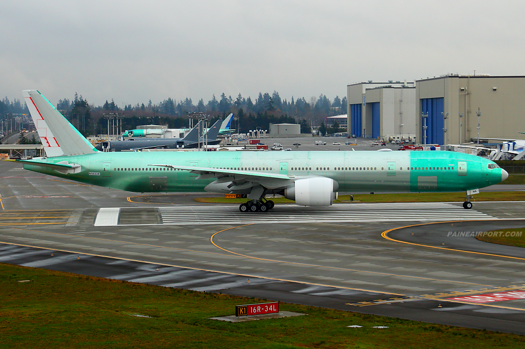 Swiss 777 HB-JNA at Paine Airport