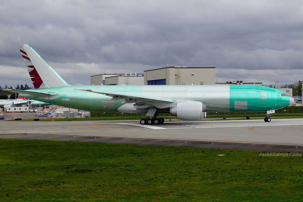 Qatar Cargo 777F A7-BFI at Paine Airport