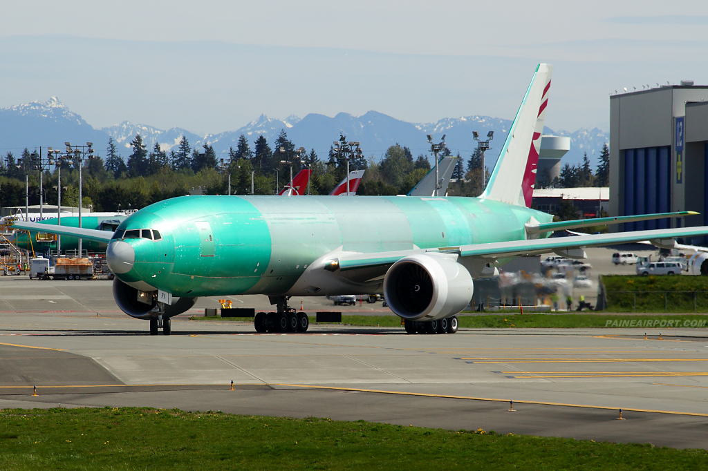 Qatar Cargo 777F A7-BFI at Paine Airport